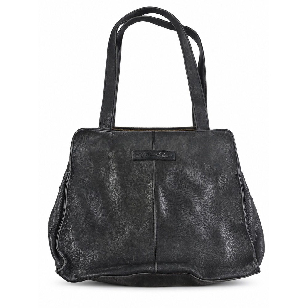 Fossil Vintage Y2K 90's Black Pebbled Distressed Leather Shoulder Bag Purse